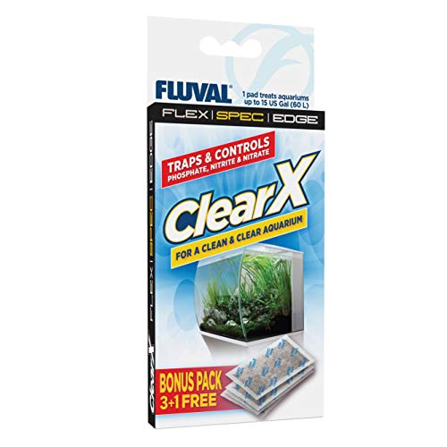 Fluval Clear X Filter Pads, gegen Phosphat, Nitrit und Nitrat, für alle Filterarten geeignet, 4er Pack, 1 Pad behandelt 60l von Fluval