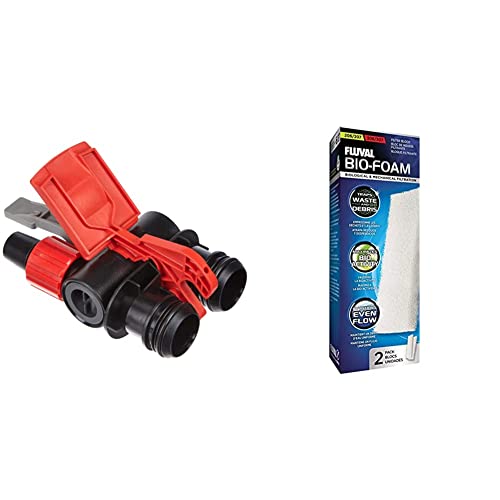 Fluval AquaStop Ventil Außenfilter 106, 206, 306 und 406 & Bio-Foam Schaumstoffpatrone, Außenfilter 206, 306, 207 und 307, 2er Pack von Fluval