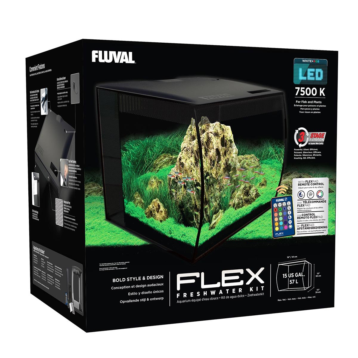 Fluval Aquarium Flex Set 57 L schwarz von Fluval