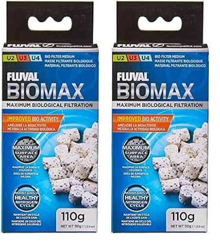 Fluval Biomax, Bio-Ringe mit einem komplexen Porensystem für Nutzbakterien, Innenfilter U2, U3 und U4, 110g (Packung mit 2) von Fluval