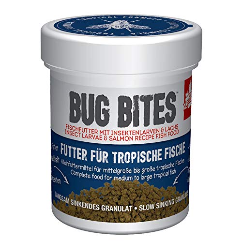 Fluval Bug Bites Fischfutter, mit Insektenlarven, fuer tropische Fische, langsam sinkendes Granulat 1,4-1,6mm, 45g von Fluval