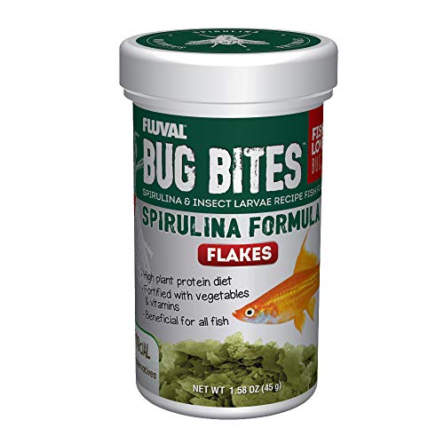 Fluval Bug Bites Fischfutter Flocken Spirulina, für alle Fische, 250ml von Fluval