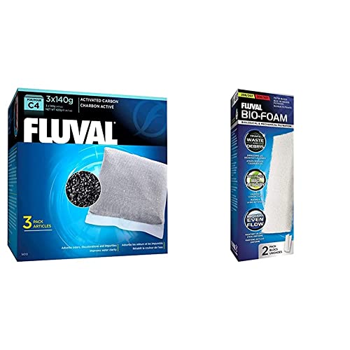 Fluval C4 Aktivkohlepatrone, 420g, 3er Pack & Bio-Foam Schaumstoffpatrone, Außenfilter 206, 306, 207 und 307, 2er Pack Fluval C4 Aktivkohlepatrone, 420g, 3er Pack & Bio-Foam Schaumstoffpatrone, Außenfilter 206, 306, 207 und 307, 2er Pack von Fluval
