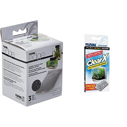 Fluval Clean and Clear Aktivkohle Filtereinsatz, geeignet Edge Aquarien, 3er Pack & Clear X Filter Pads, gegen Phosphat, Nitrit und Nitrat, für alle Filterarten geeignet, 4er Pack, 60l Fluval Clean and Clear Aktivkohle Filtereinsatz, geeignet Edge Aquarien, 3er Pack & Clear X Filter Pads, gegen Phosphat, Nitrit und Nitrat, für alle Filterarten geeignet, 4er Pack, 60l von Fluval
