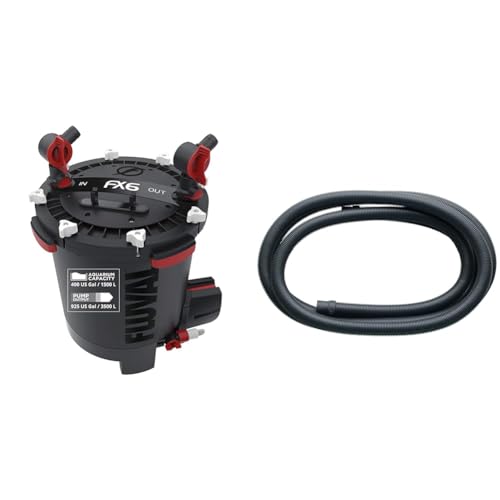 Fluval FX6 Hochleistungs-Außenfilter, für Aquarien mit einer Kapazität von bis zu 1.500L geeignet & A20236 geriffelter Schlauch D: 2,8cm Außenfilter FX4, FX5 und FX6, 1 Stück (1er Pack) von Fluval