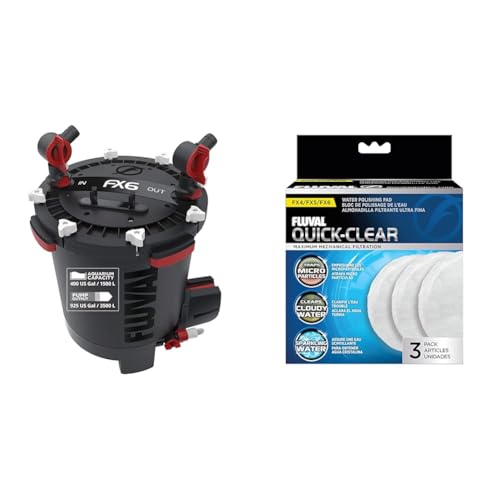 Fluval FX6 Hochleistungs-Außenfilter, für Aquarien mit Einer Kapazität von bis zu 1.500L geeignet & Feinfilter Vlies, Außenfilter FX4, FX5 und FX6, 3er Pack Fluval FX6 Hochleistungs-Außenfilter, für Aquarien mit Einer Kapazität von bis zu 1.500L geeignet & Feinfilter Vlies, Außenfilter FX4, FX5 und FX6, 3er Pack von Fluval