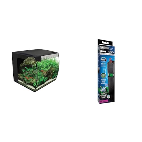 Fluval Flex Nano Aquarium 34L, Süßwasser Aquarium, schwarz & E-Heizer, Aquarienheizer, für Aquarien bis 60l, 50W, 1er Pack von Fluval