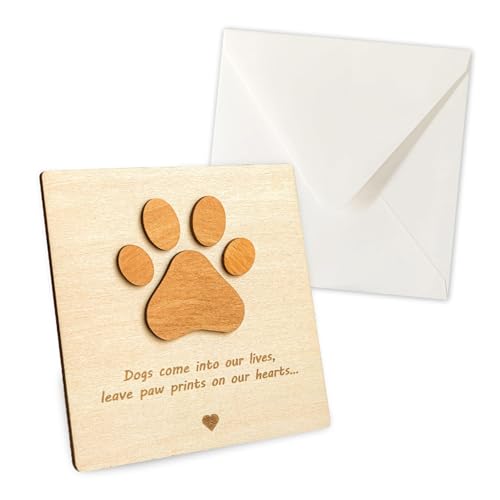 Fluxioxtna Pet Memorial Card Haustierhund Welpe Holz Ornamente Für Outdoor Und Innengefühl Gedenkgeschenke Haustier Zehenbohnen von Fluxioxtna