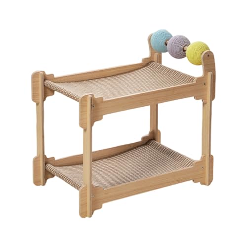 Fluxioxtna Stabile Katzen Bett 2 Abgestufte Design Sisal Kratzer Nach Holz Basis Kratzfestes Haustier Rasting House Möbelschutz Katzen Scraching Bett von Fluxioxtna
