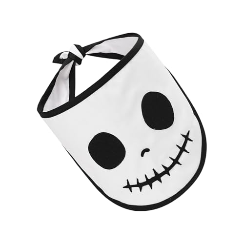 Hunde Krawatte Bandana Schädelmuster Halloween Accessoires Komfortable Waschbare Polyester Pet Fashion Labbe Schal Party Tragen Haustier Urlaubszubehör von Fluxioxtna