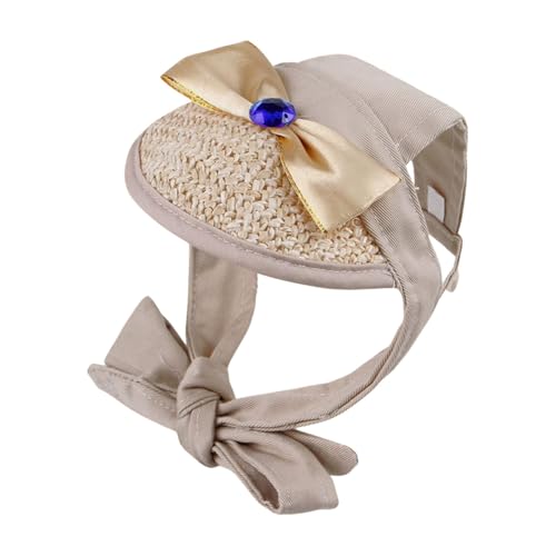 Fluxioxtna Sonne Protective Pet Strohhut Verstellbares Gurt Bowknot Für Welpen Freien Und Camping Kleine Hunde Freien Haustier von Fluxioxtna