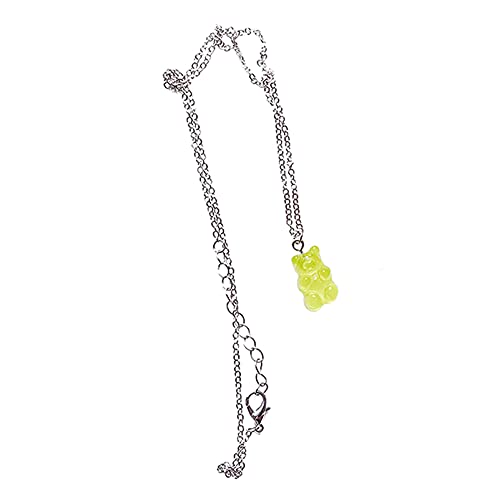 Flybloom Süße Bärenhalskette Süßigkeiten Halskette Schlüsselbeinkette Damen Mädchen Halskette (Grün) von Flybloom