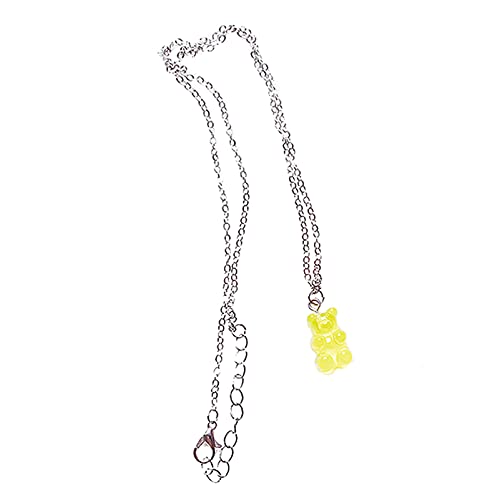 Flybloom Süße Bärenhalskette Süßigkeiten Halskette Schlüsselbeinkette Frauen Mädchen Halskette (Gelb) von Flybloom