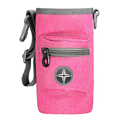 Flybloom Tragbare Hundesnacktasche Hundetrainingstasche mit Schultergurt Outdoor-Hundekotbeutelspender (Rosa) von Flybloom