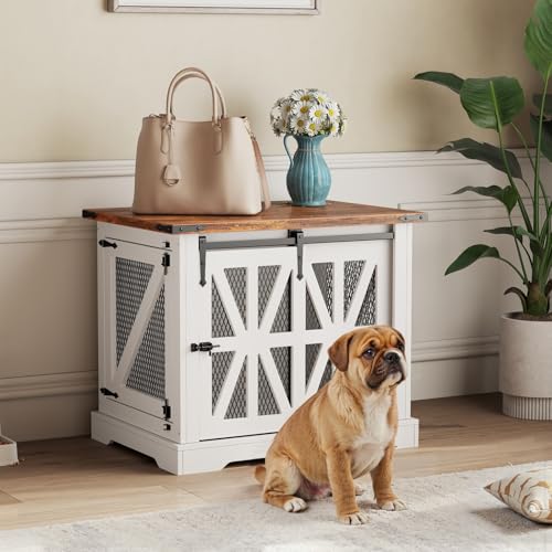 Hundekäfig, 73 cm Hundebox, Haushalts-Dreitüriger Hundekäfig, Holz-Innenhundehütte, Hundebox Holz für Wohnzimmer, Verstärktes Design, Beißschutz, Weiß Hundekäfig, 73 cm Hundebox, Haushalts-Dreitüriger Hundekäfig, Holz-Innenhundehütte, Hundebox Holz für Wohnzimmer, Verstärktes Design, Beißschutz, Weiß von Flycity