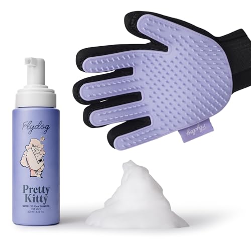 Pretty Kitty Trockenshampoo für Katzen mit Fellpflegehandschuh - Wasserloses Katzen Trockenshampoo Schaum, Katzenshampoo für Juckende, Gereizte & Empfindliche Haut | Feuchtigkeitsspendend Pretty Kitty Trockenshampoo für Katzen mit Fellpflegehandschuh - Wasserloses Katzen Trockenshampoo Schaum, Katzenshampoo für Juckende, Gereizte & Empfindliche Haut | Feuchtigkeitsspendend von Flydog
