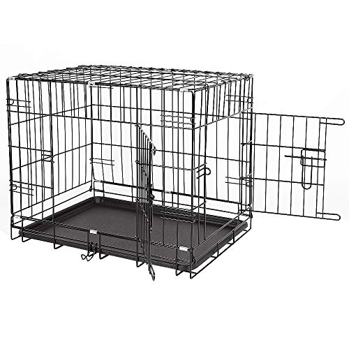 Flyelf Käfig für Hunde, mit 2 Türen, faltbar, aus Metall, mit Ablage von Flyelf