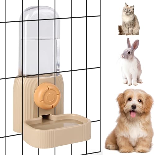 567.0 g Kaninchen Wasserspender, Kleintierwasserflasche kein Tropfen für Meerschweinchen, Kaninchen, Schwerkraftkäfig, Haustierwasserspender für Katzen, Welpen, Frettchen (Khaki) von Flying Dove BRING LOVE TO YOU