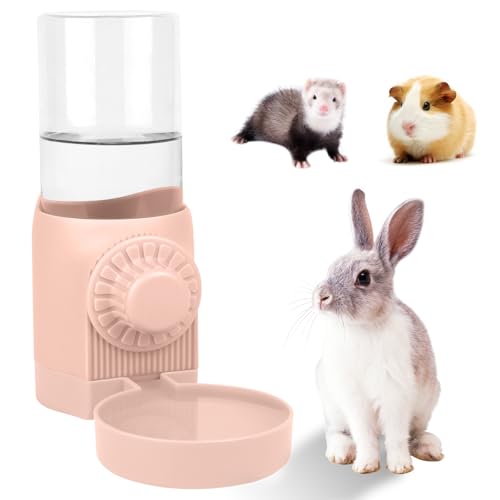 Hängende automatische Kaninchen-Wasserflasche, Meerschweinchen-Wasserflasche kein Tropfen, Schwerkraftkäfig-Wasserspender für Häschen, Frettchen, Bewässerung, Kleintiere (Rosa) von Flying Dove BRING LOVE TO YOU