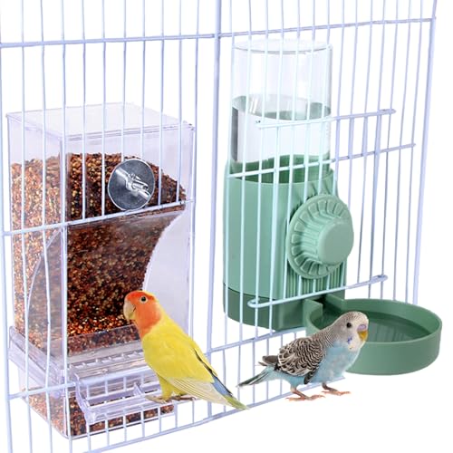 Vogelfutterspender für Käfig, automatisches Futterspender für Vogelkäfig, Futterspender und Bewässerung, für Sittiche, Samen, Käfigzubehör für Papageien, Nymphensittiche, Kanarienvögel, von Flying Dove BRING LOVE TO YOU