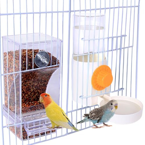 Vogelfutterspender für Vögel, Wasserspender-Set, Vogelfutterstation, Sittiche, Käfigzubehör, Nymphensittiche, Finken, Lovebirds, Wellensittiche, Kanarienvögel, Käfigfütterungstür, Größe über 8 x 8 cm Vogelfutterspender für Vögel, Wasserspender-Set, Vogelfutterstation, Sittiche, Käfigzubehör, Nymphensittiche, Finken, Lovebirds, Wellensittiche, Kanarienvögel, Käfigfütterungstür, Größe über 8 x 8 cm von Flying Dove BRING LOVE TO YOU