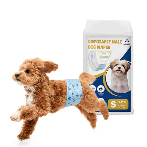 Flying Paws Rüdenwindel 26 Stück S, Einweg-Windeln mit Nässeindikator, Super Saugfähige & Auslaufsichere Bauchbinden für Inkontinenz Hundewindeln für Rüden Flying Paws Rüdenwindel 26 Stück S, Einweg-Windeln mit Nässeindikator, Super Saugfähige & Auslaufsichere Bauchbinden für Inkontinenz Hundewindeln für Rüden von Flying Paws