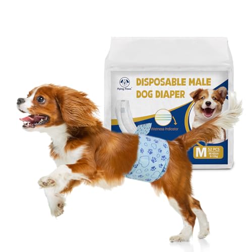 Flying Paws Rüdenwindel 52 Stück M, Einweg-Windeln mit Nässeindikator, Super Saugfähige & Auslaufsichere Bauchbinden für Inkontinenz Hundewindeln für Rüden Flying Paws Rüdenwindel 52 Stück M, Einweg-Windeln mit Nässeindikator, Super Saugfähige & Auslaufsichere Bauchbinden für Inkontinenz Hundewindeln für Rüden von Flying Paws