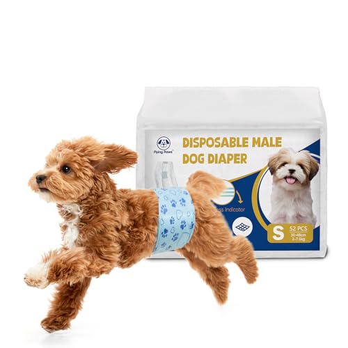 Flying Paws Rüdenwindel 52 Stück S, Einweg-Windeln mit Nässeindikator, Super Saugfähige & Auslaufsichere Bauchbinden für Inkontinenz Hundewindeln für Rüden Flying Paws Rüdenwindel 52 Stück S, Einweg-Windeln mit Nässeindikator, Super Saugfähige & Auslaufsichere Bauchbinden für Inkontinenz Hundewindeln für Rüden von Flying Paws