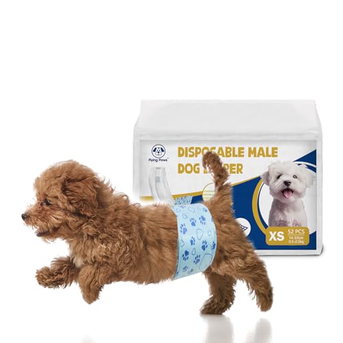 Flying Paws Rüdenwindel 52 Stück XS, Einweg-Windeln mit Nässeindikator, Super Saugfähige & Auslaufsichere Bauchbinden für Inkontinenz Hundewindeln für Rüden Flying Paws Rüdenwindel 52 Stück XS, Einweg-Windeln mit Nässeindikator, Super Saugfähige & Auslaufsichere Bauchbinden für Inkontinenz Hundewindeln für Rüden von Flying Paws