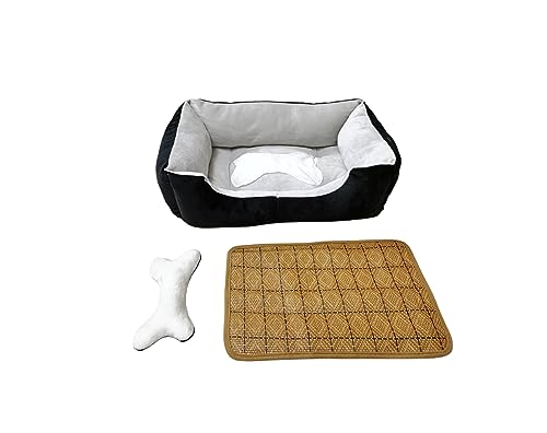 Flying Wings Hundebett, Hundematte, Hundekorb, maschinenwaschbares Haustiersofa, bequem und weich, für alle Jahreszeiten geeignet, grau/schwarz XL-80X60 cm Flying Wings Hundebett, Hundematte, Hundekorb, maschinenwaschbares Haustiersofa, bequem und weich, für alle Jahreszeiten geeignet, grau/schwarz XL-80X60 cm von Flying Wings