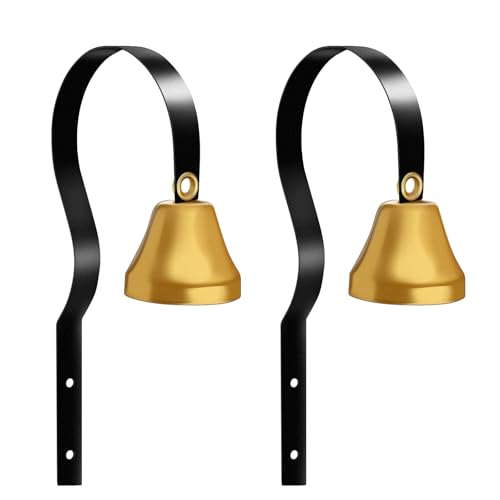 2 Stück Ladenbesitzer Glocke, Hundetraining Glocke Metall Türglocke Warnung Anruf Retro Dekoration, Ladenbesitzer Türklingel Hund Ausbildung Glocke Wandmontierte für Heimtextilien/Töpfchen (Schwarz) von Flylin
