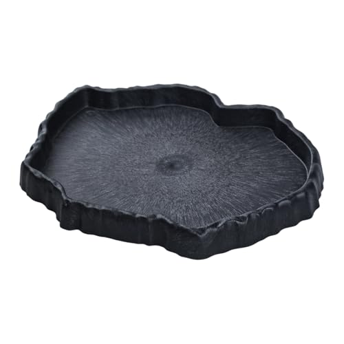 Reptilien Wasserschale, Reptilien Futterstation Harzfelsen Reptilienfutter und Wasser-Futternapf, Reptile Rock Feeder Bowl Schildkröte Eidechse Harz Water Bowl Reptile Terrarium Food Dish (M2) von Flylin