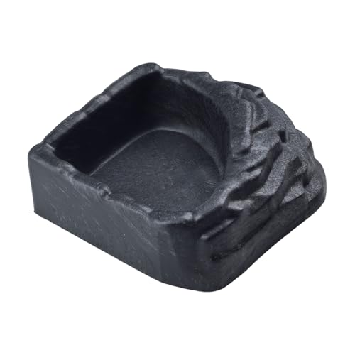 Reptilien Wasserschale, Reptilien Futterstation Harzfelsen Reptilienfutter und Wasser-Futternapf, Reptile Rock Feeder Bowl Schildkröte Eidechse Harz Water Bowl Reptile Terrarium Food Dish (SS) von Flylin