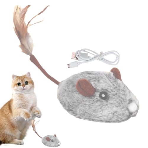FmtwPhn Interaktives Mäuse-Katzenspielzeug, Sich bewegendes Mäuse-Katzenspielzeug | Automatisch bewegliches Mäusespielzeug mit Federschwanz - USB wiederaufladbares elektrisches Mäusespielzeug, FmtwPhn Interaktives Mäuse-Katzenspielzeug, Sich bewegendes Mäuse-Katzenspielzeug | Automatisch bewegliches Mäusespielzeug mit Federschwanz - USB wiederaufladbares elektrisches Mäusespielzeug, von FmtwPhn