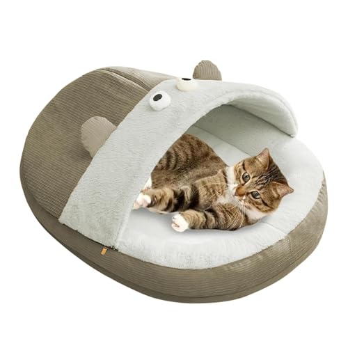 FmtwPhn Katzenhöhle für Hauskatzen, überdachtes Katzenbett - Niedliche Katzen-Slipper-Höhlenbett-Nackenstütze | Waschbares kleines weiches Plüsch-Katzenhausbett, Katzenhauszelt für Welpen und Kätzchen FmtwPhn Katzenhöhle für Hauskatzen, überdachtes Katzenbett - Niedliche Katzen-Slipper-Höhlenbett-Nackenstütze | Waschbares kleines weiches Plüsch-Katzenhausbett, Katzenhauszelt für Welpen und Kätzchen von FmtwPhn