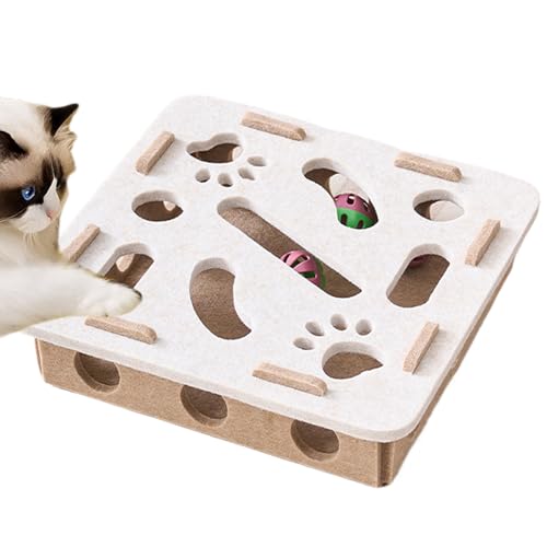 FmtwPhn Katzenleckerli Puzzle | Bereicherungsspielzeug Für Katzen | Kratzspiel Mit Klingel Und Labyrinth Bahn Zur Beschäftigung Und Für Beissen Bewegung Für Kätzchen Welpen Im Wohnzimmer Oder Käfig FmtwPhn Katzenleckerli Puzzle | Bereicherungsspielzeug Für Katzen | Kratzspiel Mit Klingel Und Labyrinth Bahn Zur Beschäftigung Und Für Beissen Bewegung Für Kätzchen Welpen Im Wohnzimmer Oder Käfig von FmtwPhn