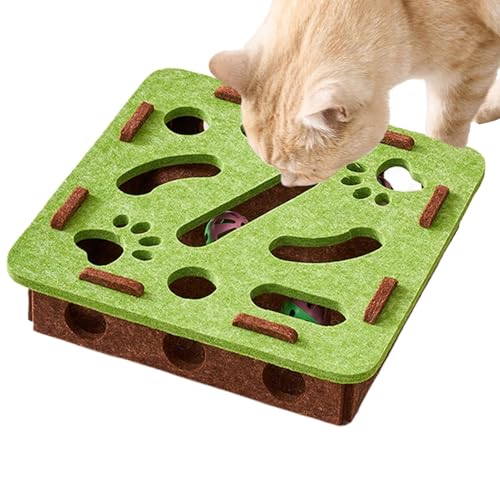 FmtwPhn Katzenleckerli-Puzzle - Bereicherungsspielzeug Für Katzen - Kratzspiel Mit Klingel Und Labyrinth Bahn Zur Beschäftigung Und Für Beissen Bewegung Für Kätzchen Welpen Im Wohnzimmer Oder Käfig FmtwPhn Katzenleckerli-Puzzle - Bereicherungsspielzeug Für Katzen - Kratzspiel Mit Klingel Und Labyrinth Bahn Zur Beschäftigung Und Für Beissen Bewegung Für Kätzchen Welpen Im Wohnzimmer Oder Käfig von FmtwPhn