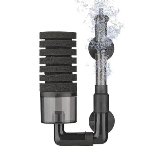 Aquariumfilter – rotierender ausziehbarer Bio-Schwammfilter, mechanische und biologische Reinigung, strombetriebenes Luftpumpen-Filtrationssystem mit 360° verstellbarem Auslass von Fmzrbnih