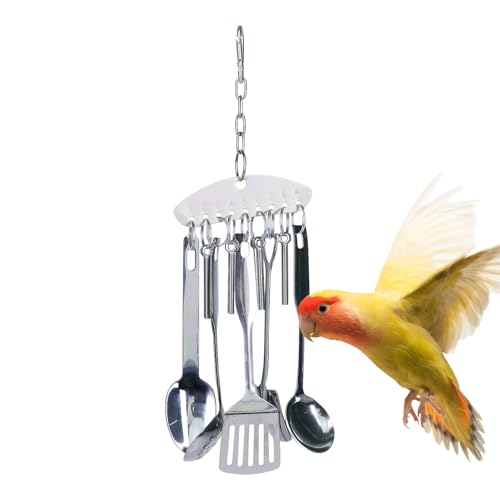 Edelstahl -Papageienkauen -Spielzeug - LöffelRing Nagen Spielwerkzeug, Duraable Käfigzubehör | Fördert Schnäppern Engagement Und Geistige Bewegung, Interaktives Vogelspielzeug Für Conures Cockatoos G Edelstahl -Papageienkauen -Spielzeug - LöffelRing Nagen Spielwerkzeug, Duraable Käfigzubehör | Fördert Schnäppern Engagement Und Geistige Bewegung, Interaktives Vogelspielzeug Für Conures Cockatoos G von Fmzrbnih