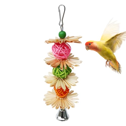 Fmzrbnih Toys de Chew Parrot – Futtersuchspielzeug für Vögel, Dekoration für Hängekäfig, bunt, Zubehör für Taschenhäckler mit Metallhaken von Fmzrbnih