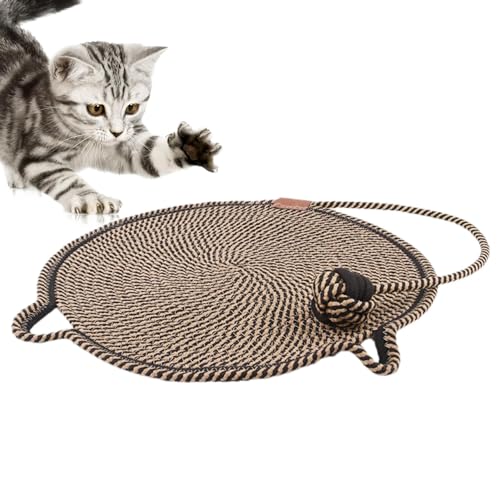 Horizontaler Katzenkratzer, Runder horizontaler Katzenboden Kratzunterlage Teppich mit Ohren, Trainingsspielzeug & Möbelschutz, Katzenzubehör für Wand, Couch, Teppiche, Sofas Horizontaler Katzenkratzer, Runder horizontaler Katzenboden Kratzunterlage Teppich mit Ohren, Trainingsspielzeug & Möbelschutz, Katzenzubehör für Wand, Couch, Teppiche, Sofas von Fmzrbnih