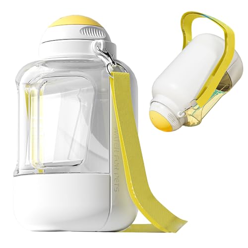 Hund Travel Water Flasche-2in1 Welpe Trinkschale, Hundetrinkflasche | Tragbarer Wasserspender mit großer Kapazität, Leck -Sicht -Klappenventildesign, EIN -Hand - -Betrieb für den Außengebrauch von Fmzrbnih