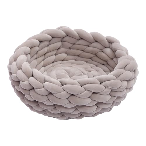 Innenkatzenbetten - Katzenschlafbett, Weiche Baumwollrunde Hundekorb | Handgefertigtes Klobig Gestricktes Haustierbettkorb, Mehrzweckkätzchenbett, Gemütliche Armstrick -Katzenmöbel Für Hunde Katzen (1 Innenkatzenbetten - Katzenschlafbett, Weiche Baumwollrunde Hundekorb | Handgefertigtes Klobig Gestricktes Haustierbettkorb, Mehrzweckkätzchenbett, Gemütliche Armstrick -Katzenmöbel Für Hunde Katzen (1 von Fmzrbnih