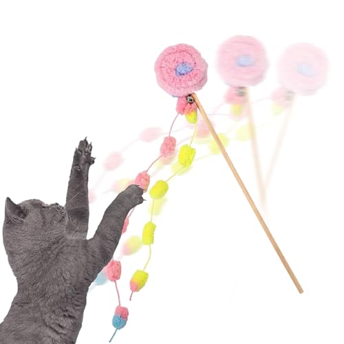 Katzenangel Spielzeug,Kätzchen Katzenminze-Spiel | Angel Mit Klingel Zur Beschäftigung Gegen Langeweile Für Drinnen Draußen Haus Wohnung Katze von Fmzrbnih