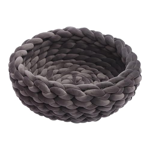 Katzenbett - Gemütliches Handgefertigtes Gestricktes Haustierhaus, Warmes Katzenhund -Haustier -Bettkorb | Weiches Klobiges Garn -Strick -Haustierbett, Mehrzweckkatze, Katzenmöbel Für Haustiervorräte von Fmzrbnih