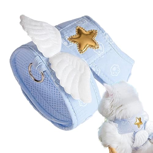 Katzengeschirr und Leinen, Haustier-Trainingshalsband, tragbares Kätzchengeschirr und Leinen, verstellbare Katzenweste mit Engelsflügel für Katze, Hund, Kaninchen und andere Kleintiere, Blau, Rosa Katzengeschirr und Leinen, Haustier-Trainingshalsband, tragbares Kätzchengeschirr und Leinen, verstellbare Katzenweste mit Engelsflügel für Katze, Hund, Kaninchen und andere Kleintiere, Blau, Rosa von Fmzrbnih