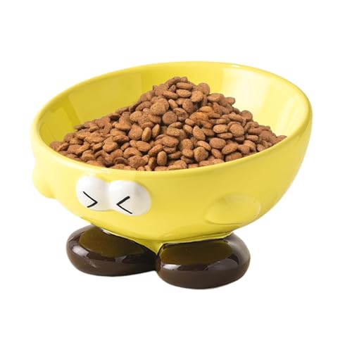 Keramikschüssel für Hunde, niedlicher Ausdruck, Futternapf und Tränke, erhöht, für Welpen, Katzen, Reisen, Innenbereich, Küche, Schlafzimmer, Esszimmer von Fmzrbnih