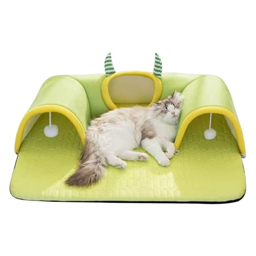 Pet Tunnel Schlafbett - Interaktives Katzenkissen, kleines Tiernest | Innenspieltunnel mit Spielzeug, weichem Pad für Kätzchen, Welpen, Kaninchen, gemütliche Möbel für Sommer- und Winterschlafen Pet Tunnel Schlafbett - Interaktives Katzenkissen, kleines Tiernest | Innenspieltunnel mit Spielzeug, weichem Pad für Kätzchen, Welpen, Kaninchen, gemütliche Möbel für Sommer- und Winterschlafen von Fmzrbnih