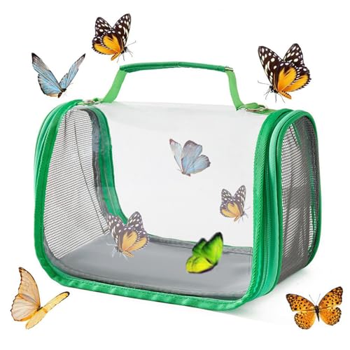 Schmetterlingshabitat - Transparentes Netz Schmetterlingshabitat mit Griff,Einfach Zu Beobachten Klappbar Transparenter Sichtbehälter Für Raupen Schmetterlingshabitat - Transparentes Netz Schmetterlingshabitat mit Griff,Einfach Zu Beobachten Klappbar Transparenter Sichtbehälter Für Raupen von Fmzrbnih
