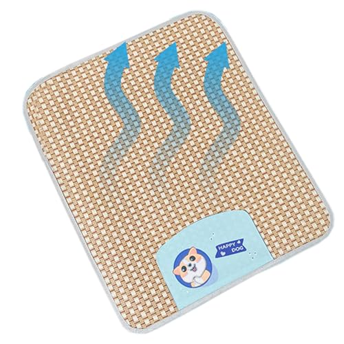 Sommer-Hunde-Kühlmatte, Hunde-Schlafunterlage, kühlend, Rutschfeste wiederverwendbare Trainingsunterlage für Haustiere, Rattan-Hundekühlmatten, Haustier-Kühlmatte für Haustiere, Welpen, Hundehütten, K von Fmzrbnih